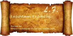Leichtman Fridolin névjegykártya